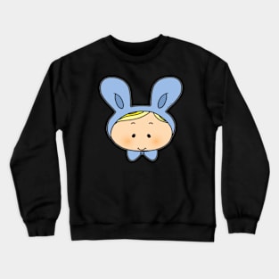 cute blue baby bunny hat Crewneck Sweatshirt